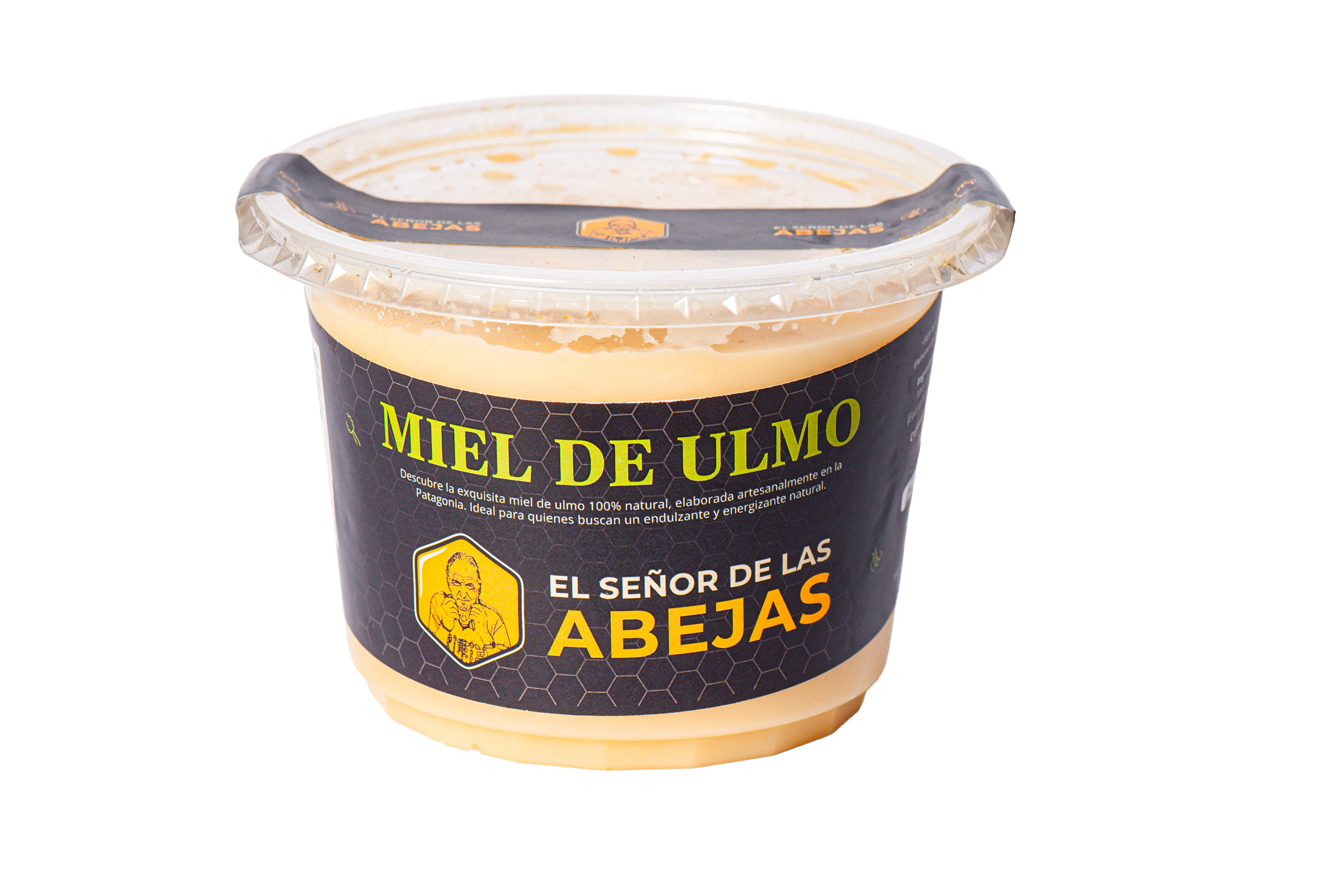 Pote de miel de ulmo pura de El Señor de las Abejas, cosechada en el bosque nativo del sur de Chile